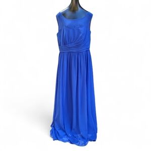 NWT Alfred Angelo Royal Blue Sleeveless Maxi Gown Prom Homecoming Bridesmaid 16W